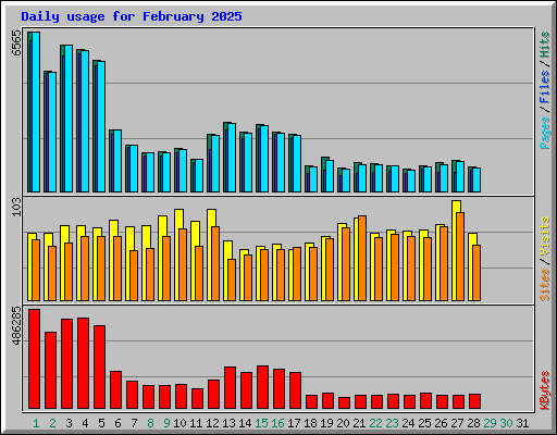 Daily usage for February 2025