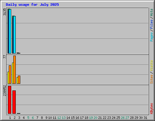 Daily usage for July 2025