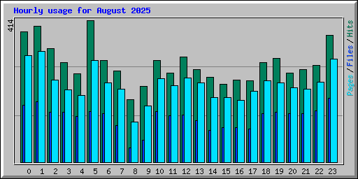 Hourly usage for August 2025