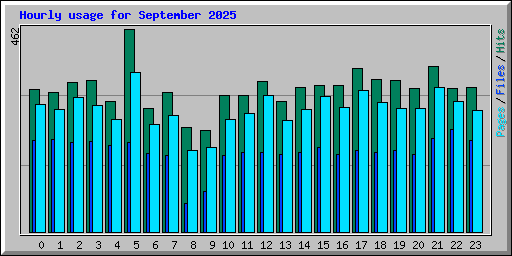 Hourly usage for September 2025