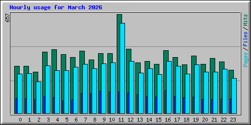 Hourly usage for March 2026