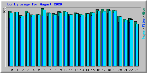 Hourly usage for August 2026